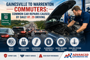 Gainesville to Warrenton Commuters: Common Car Repairs Caused by Daily Rt. 29 Driving