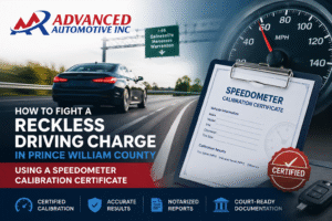 How to Fight a Reckless Driving Charge in Prince William County Using a Speedometer Calibration Certificate