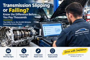 Transmission Slipping vs. Failing: The $300 Fix vs. the $4,000 Mistake Gainesville Drivers Make