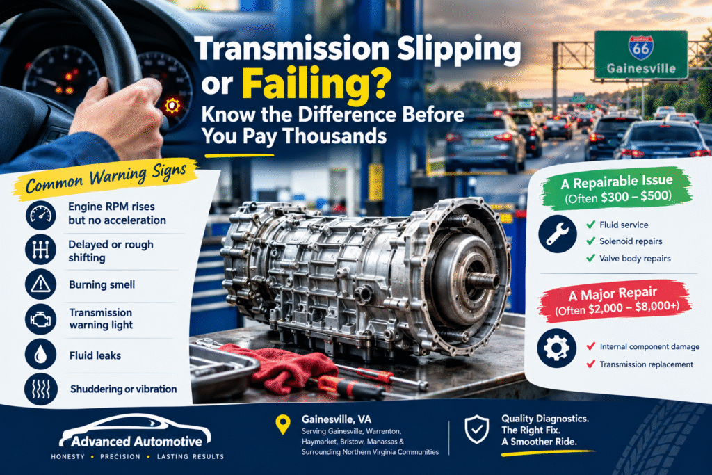 Transmission diagnostic scan in Gainesville VA